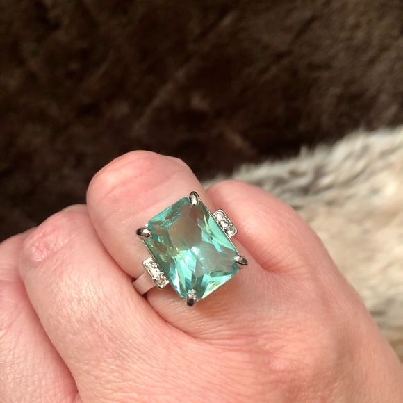 COPY - Aquamarine sterling silver ring - Size 8 - Picture 2 of 8